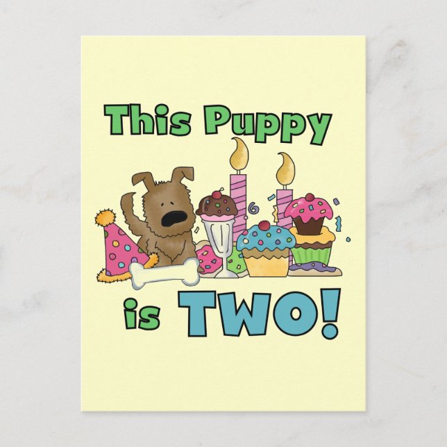 Carte Postale Ce chiot est deux t-shirts et cadeaux (Devant)