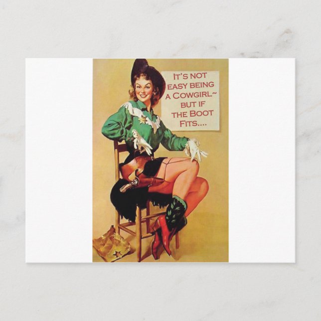 Carte Postale Ce n'est pas facile d'être une cowgirl mais si le  (Devant)