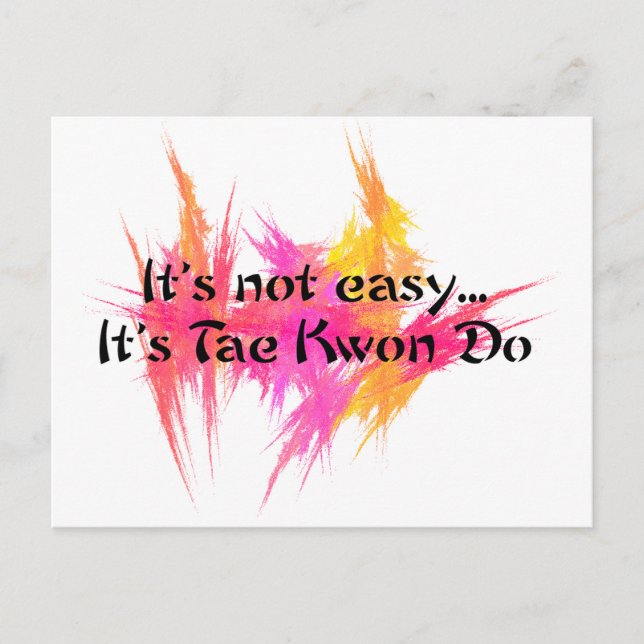 Carte Postale Ce n'est pas facile - Taekwondo (rose) (Devant)