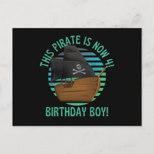 Carte Postale Ce Pirate Est Maintenant 4 Anniversaire Garçon