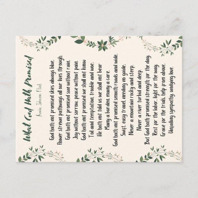 Carte postale Ce que Dieu a promis (Devant)