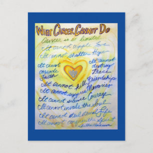 Carte Postale Ce que le cancer ne peut pas faire Poem Angel Art 