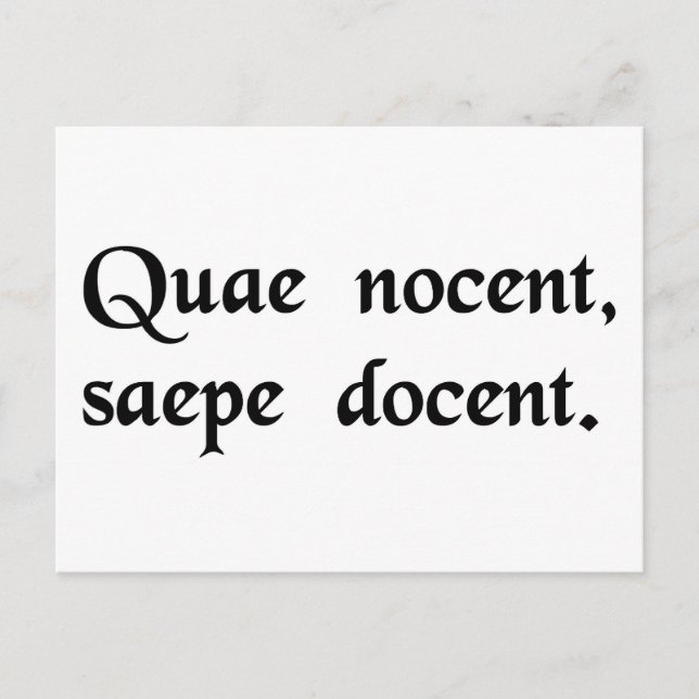 Carte Postale Ce qui fait mal, instruit souvent. (Devant)