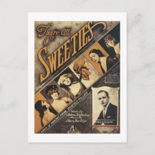 Carte Postale Ce sont tous des bonbons Vintage Songbook Cover