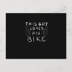 Carte Postale Ce type adore son vélo