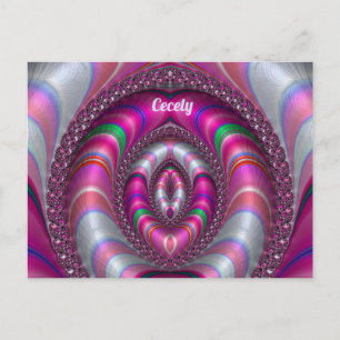 Carte Postale CECECELY ~ PINK 3D Fractage Design ~