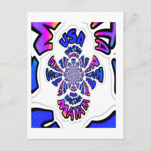 Carte Postale Célébration aux USA : Texte Amusant et Joli Art Dy