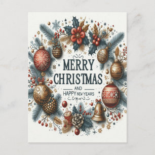 Carte Postale Célébration de la Félicité des Fêtes : Joyeux Noël