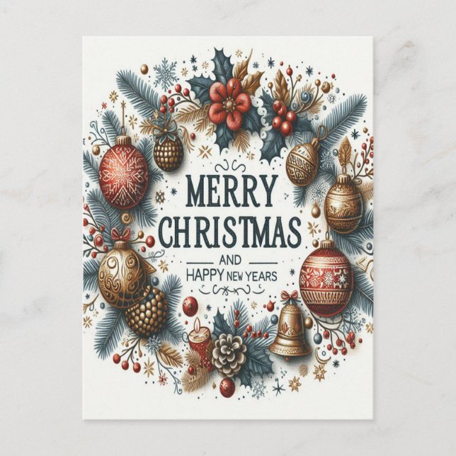 Carte Postale Célébration de la Félicité des Fêtes : Joyeux Noël (Devant)