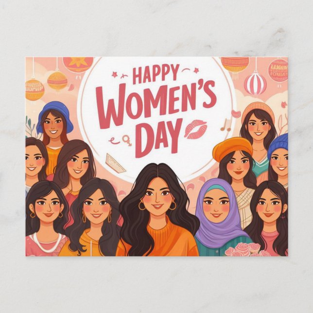 Carte Postale Célébration de la Journée internationale de la fem (Devant)