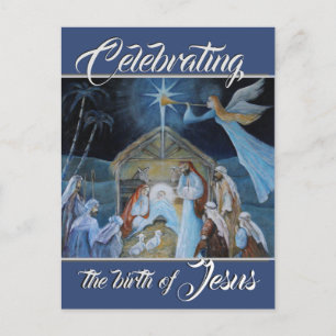 Carte Postale Célébration de la naissance de Jésus, Nativité de 