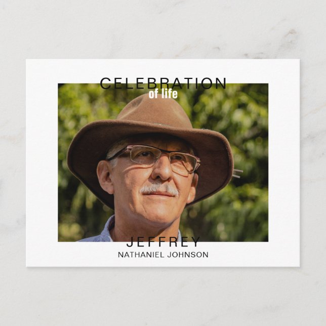 Carte Postale Célébration de la vie Collecte de photos Invitatio (Devant)
