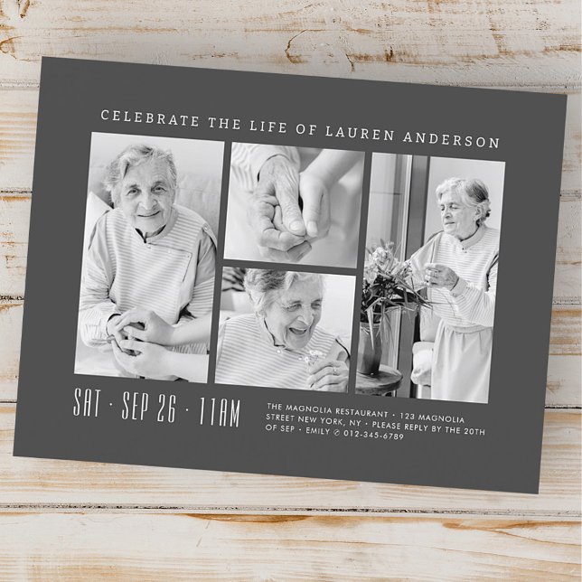 Carte Postale Célébration de la vie Moderne Simple 4 Collage de  (Créateur téléchargé)