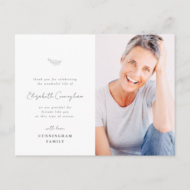 Carte Postale Célébration de la vie Moderne Simple Minimaliste P (Devant)