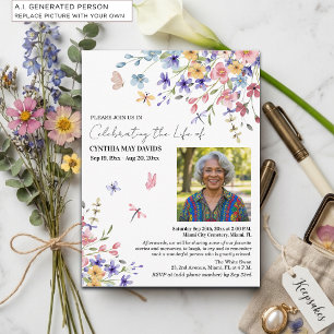 Carte Postale Célébration de la vie Photo de fleurs sauvages