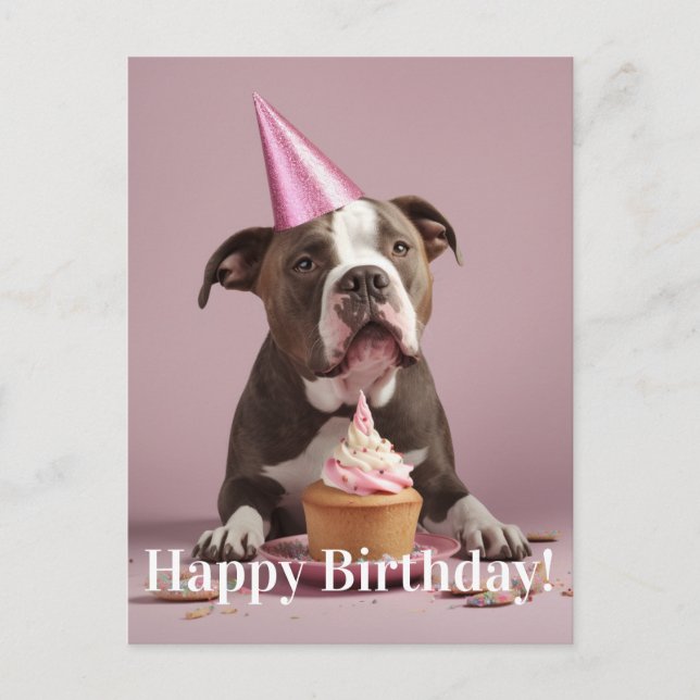 Carte Postale Célébration de l'anniversaire des Pit Bull (Devant)