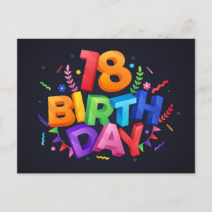 Carte Postale Célébration du 18e anniversaire