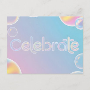Carte Postale Célébration holographique : Typographie "Célébrer"