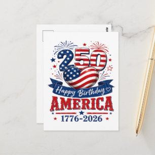 Carte Postale Célébration patriotique d'anniversaire America 250