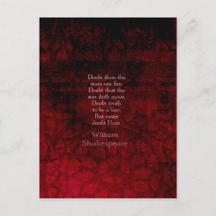 Carte Postale Célèbre citation d'amour de William Shakespeare