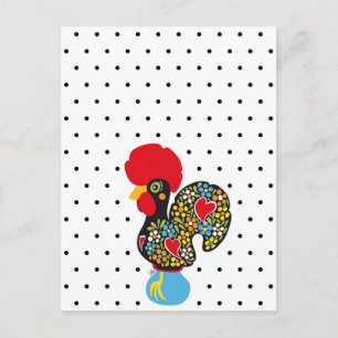 Carte Postale Célèbre coq de Barcelos Nr 06 - Pois