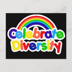 Carte Postale Célébrer la diversité Gay pride Arc-en-ciel