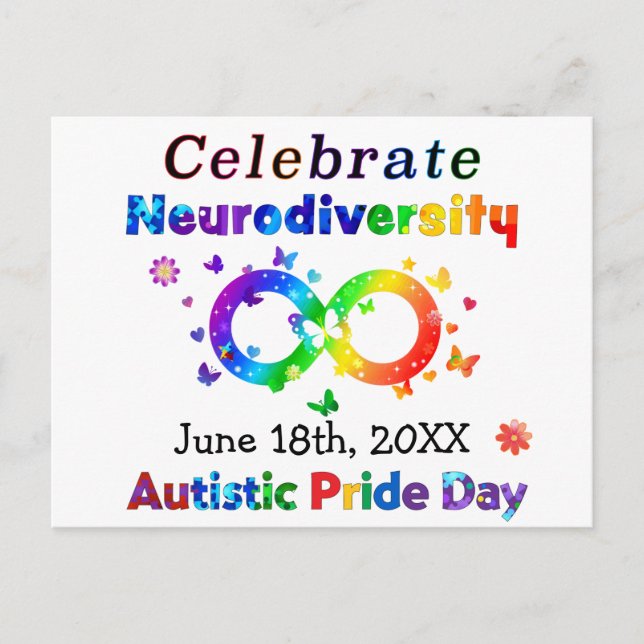 Carte Postale Célébrer la Neurodiversité Journée de la Fierté au (Devant)