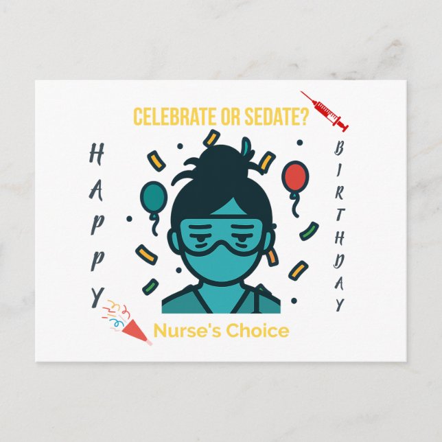 Carte Postale Célébrer ou Sédater ? Le Choix de l'Infirmière – H (Devant)