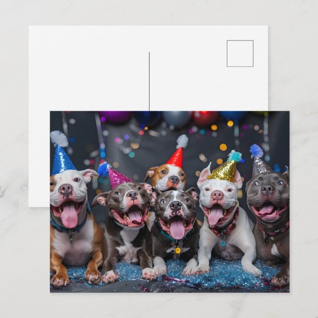 Carte Postale Célébrez la nouvelle année et les fêtes avec des P (Devant / Derrière)