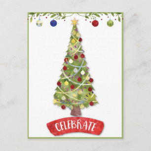 Carte Postale Célébrez l'arbre de Noël festif