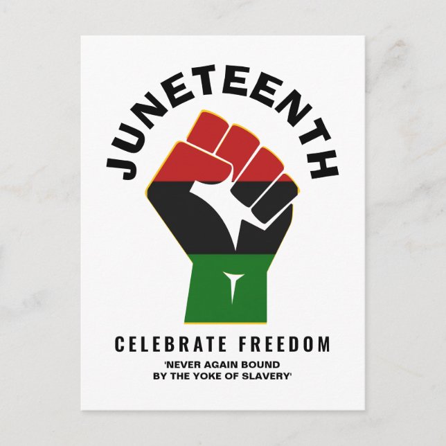 Carte Postale Célébrons la JUNETEENTH de la liberté (Devant)