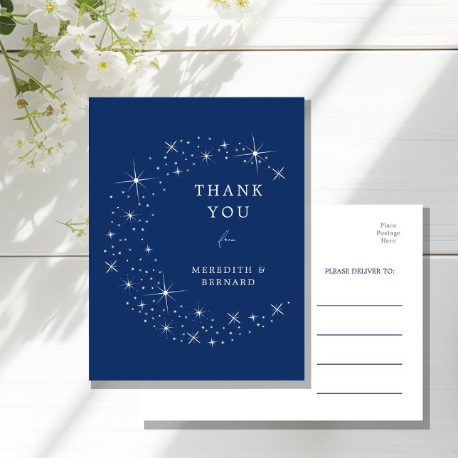 Carte Postale Celestial Elegant Wedding Moon Thank You Postcard (Créateur téléchargé)