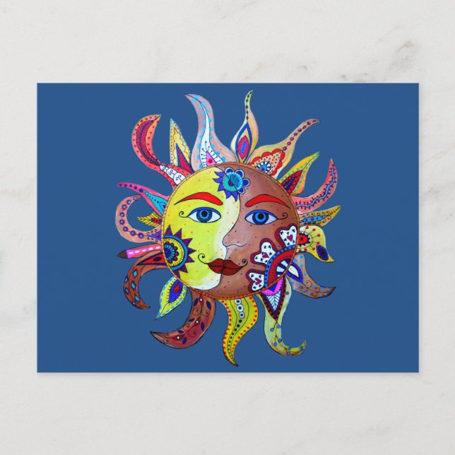 CARTE POSTALE CELESTIAL SUN ET MOON (Devant)