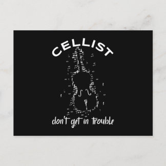 Carte Postale Cellin Cello Cellist Musicien Chaîne Instrument