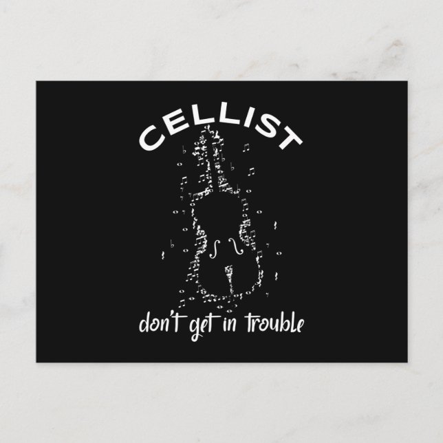 Carte Postale Cellin Cello Cellist Musicien Chaîne Instrument (Devant)