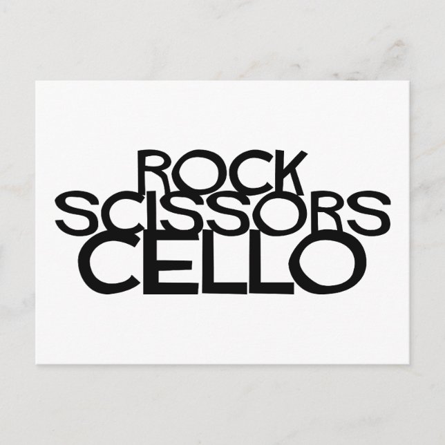 Carte Postale Cello ciseaux roches (Devant)