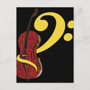 Carte postale Cello Clef
