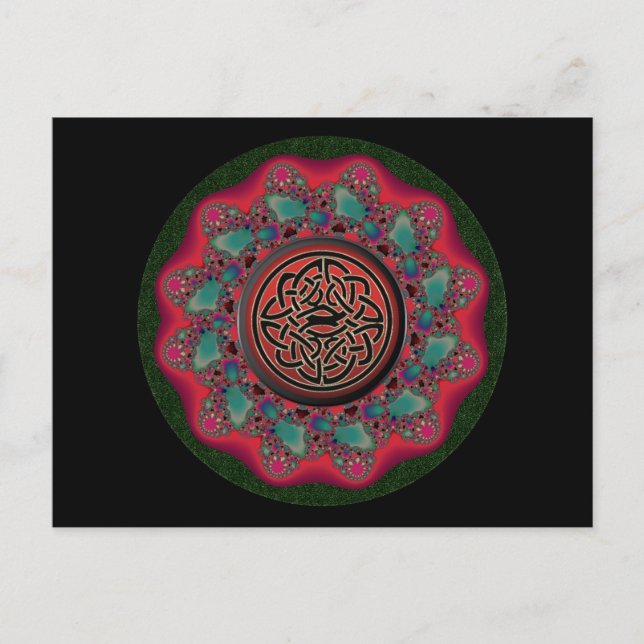 Carte postale celtique de noeud en métal de noir (Devant)