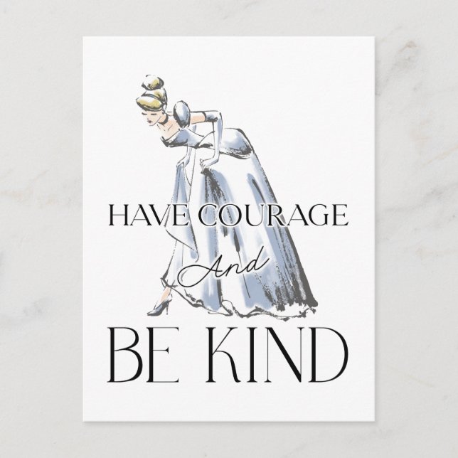 Carte Postale Cendrillon | Avoir du courage et être gentil (Devant)