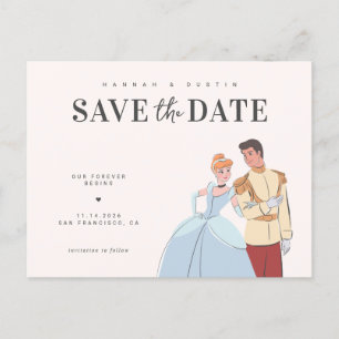 Carte Postale Cendrillon et le prince charmant Sauvez la date