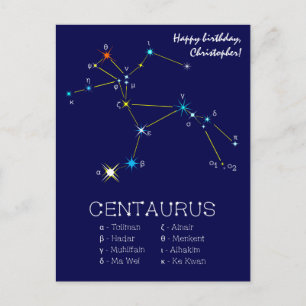 Carte Postale Centaurus de constellation de l'hémisphère Sud