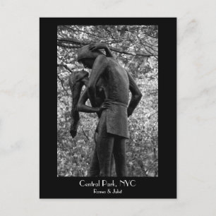 Carte Postale Central Park Automne : Romeo & Juliet Statue 01 B&