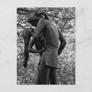 Carte Postale Central Park Automne : Romeo & Juliet Statue 01 B&