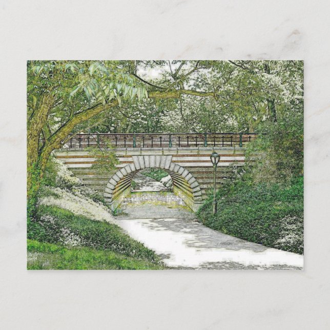 Carte Postale Central Park Bridge et Path (Devant)