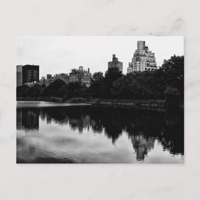Carte Postale Central Park, NYC View en noir et blanc (Devant)