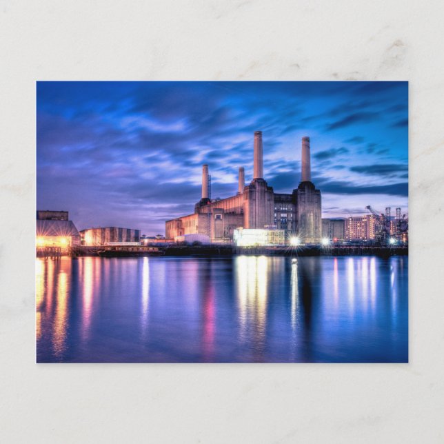 Carte Postale Centrale Battersea la nuit (Devant)