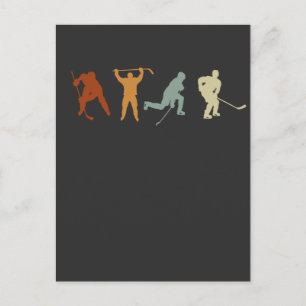 Carte Postale Centre du joueur de hockey sur glace rétro Hockey 