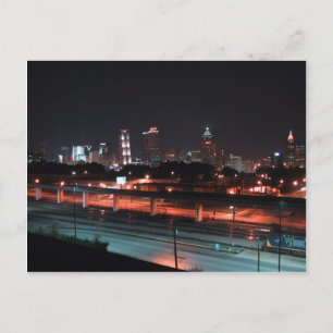 Carte Postale Centre-Ville Coloré D'Atlanta Skyline La Nuit