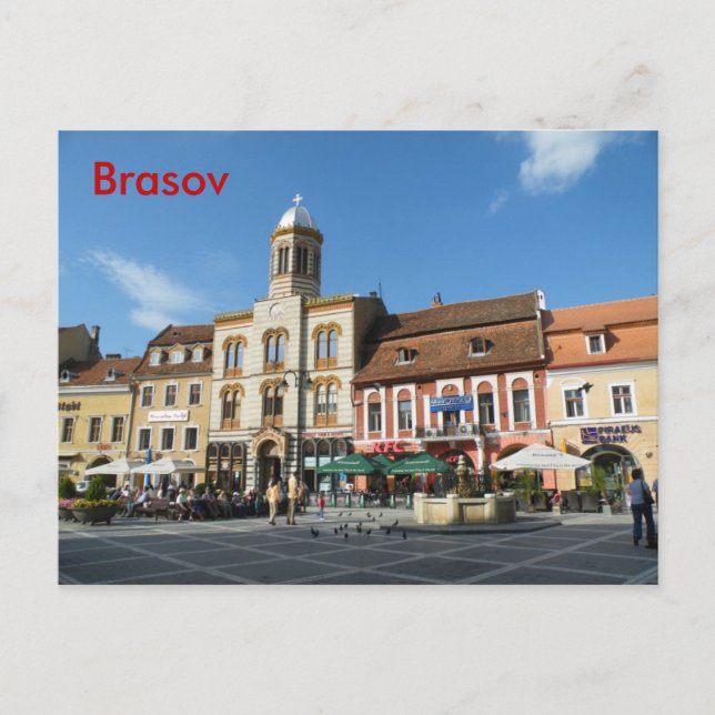 Carte Postale Centre-ville de Brasov (Devant)