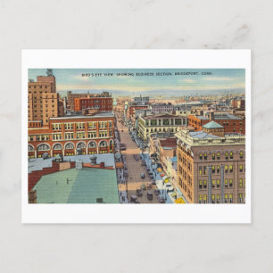 Carte Postale Centre-ville de Bridgeport, Connecticut, Vintage v
